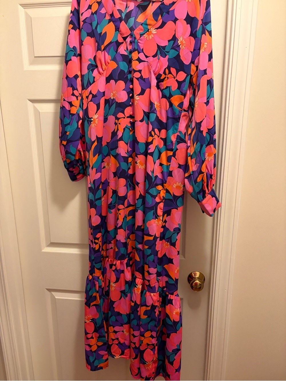 First Love Floral Dress in Pink, Purple & Teal